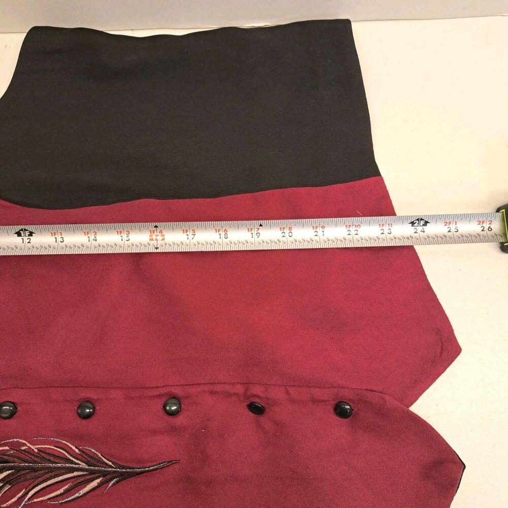 Bob Mackie Wearable Art Rouge Black Embroidered Peacock Feather Vest Size 2XL - Picture 8 of 8